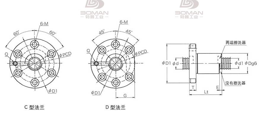 KURODA GD2505JS-CDPR 黑田丝杆替换尺寸图