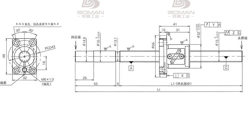 KURODA GG1504DS-BALR-1100A 黑田精工丝杆底座安装方法