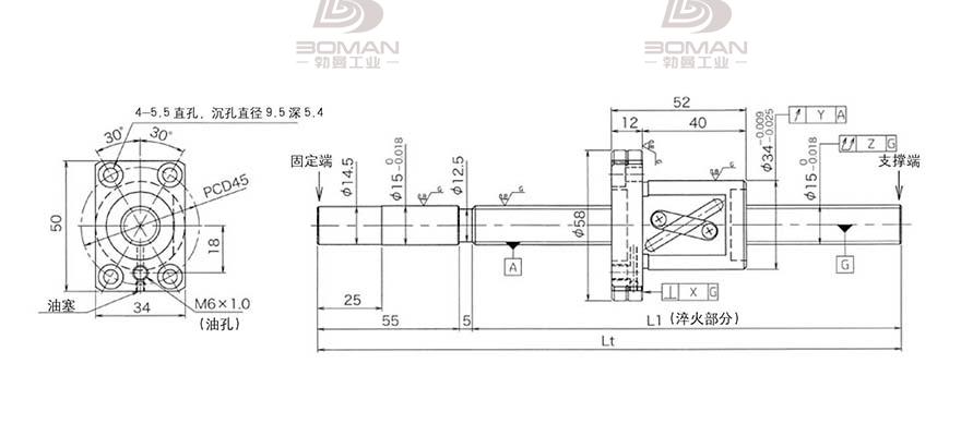 KURODA GG1510DS-BALR-0900A 黑田丝杆替换尺寸视频讲解