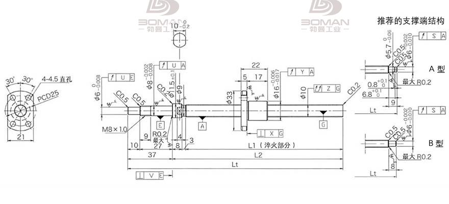 KURODA DP1002JS-HDNR-0220B-C3F 上海黑田精工丝杆