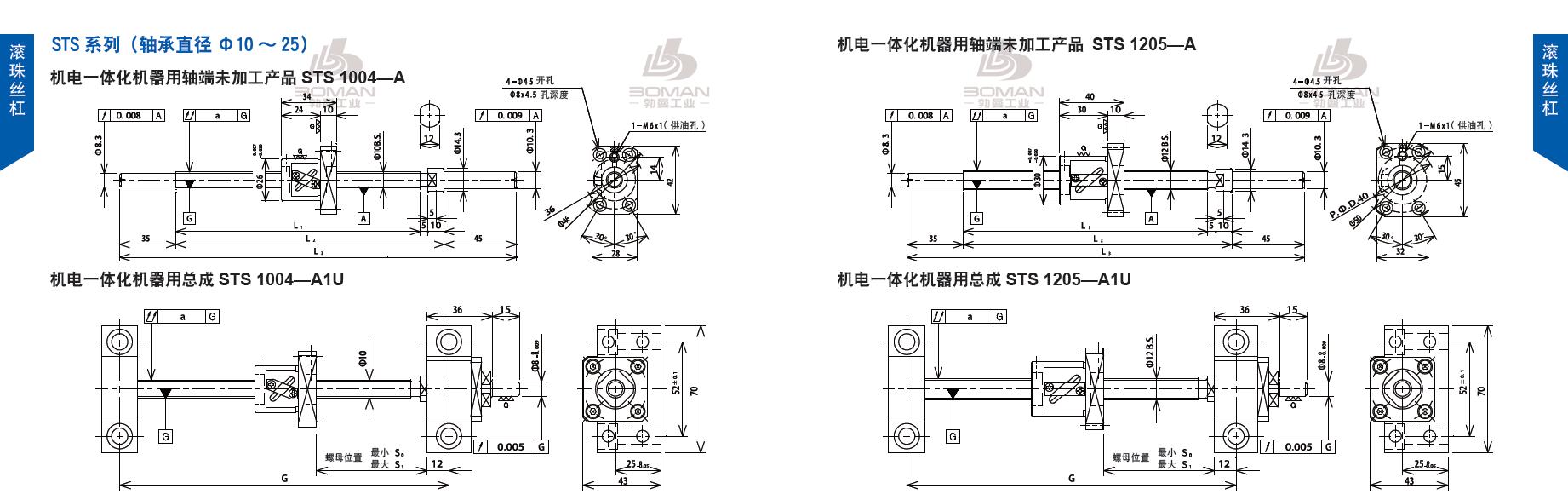TSUBAKI STS1205-405C5-A tsubaki数控滚珠丝杆规格